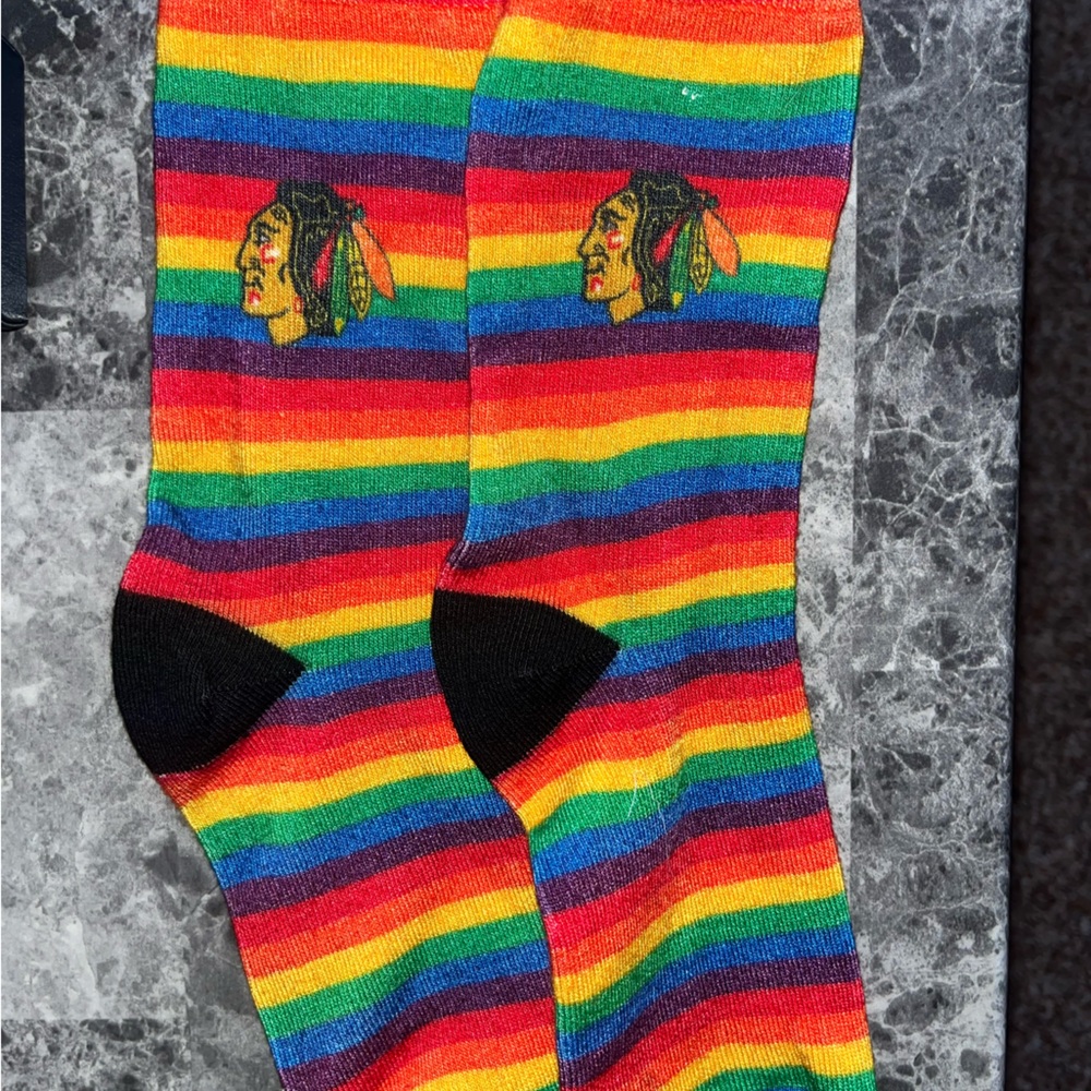 Blackhawks Rainbow/Pride socks